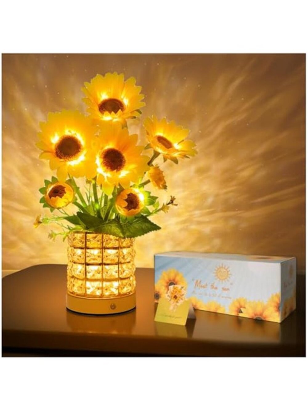 Sunflower LED Lamp Cordless Rechargeable Touch Light Floral Home Decor Gift